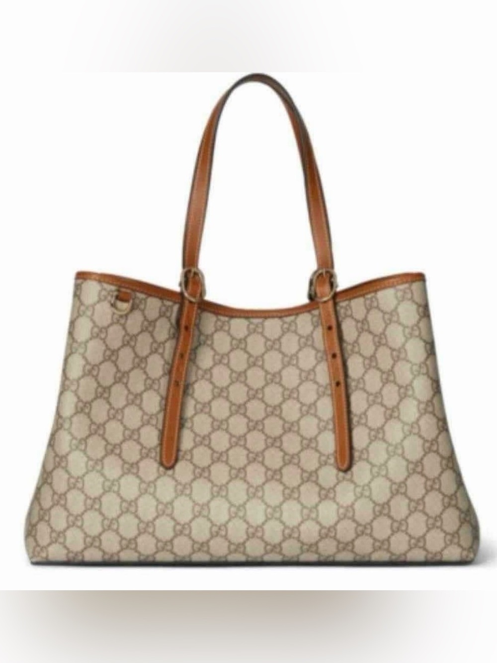 GUCCI Monogram Tote Bag in Beige and Brown